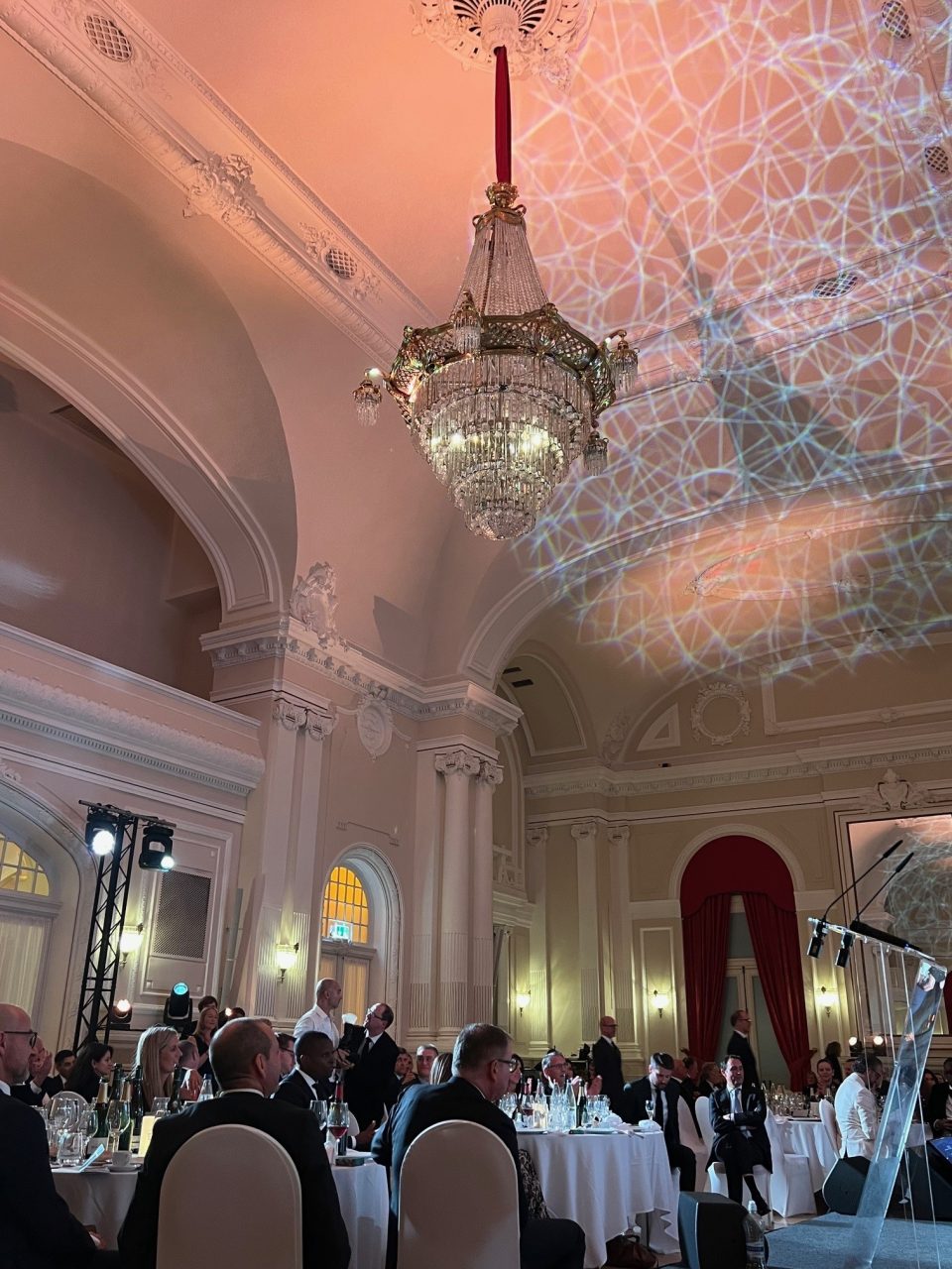 Attendees seated at tables during 2025 European Captive Insurance Review Awards